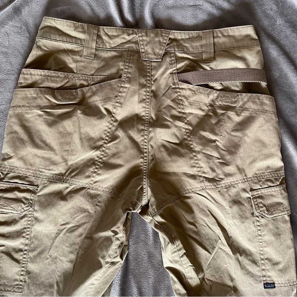 5.11 Tactical Tan Cargo Pants with Durable Design - Picture 7 of 13
